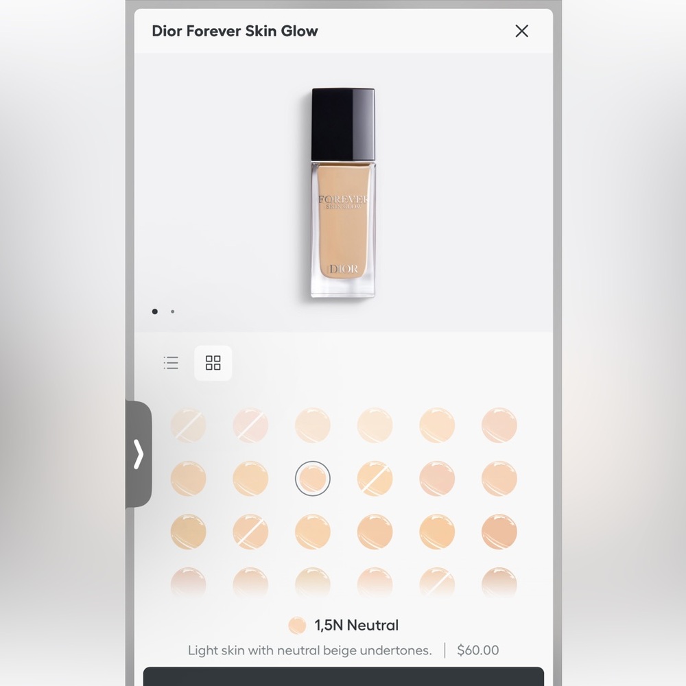 ๐Dior Forever Skin Glow Foundation SPF 15 1,5 N - Picture 9 of 12
